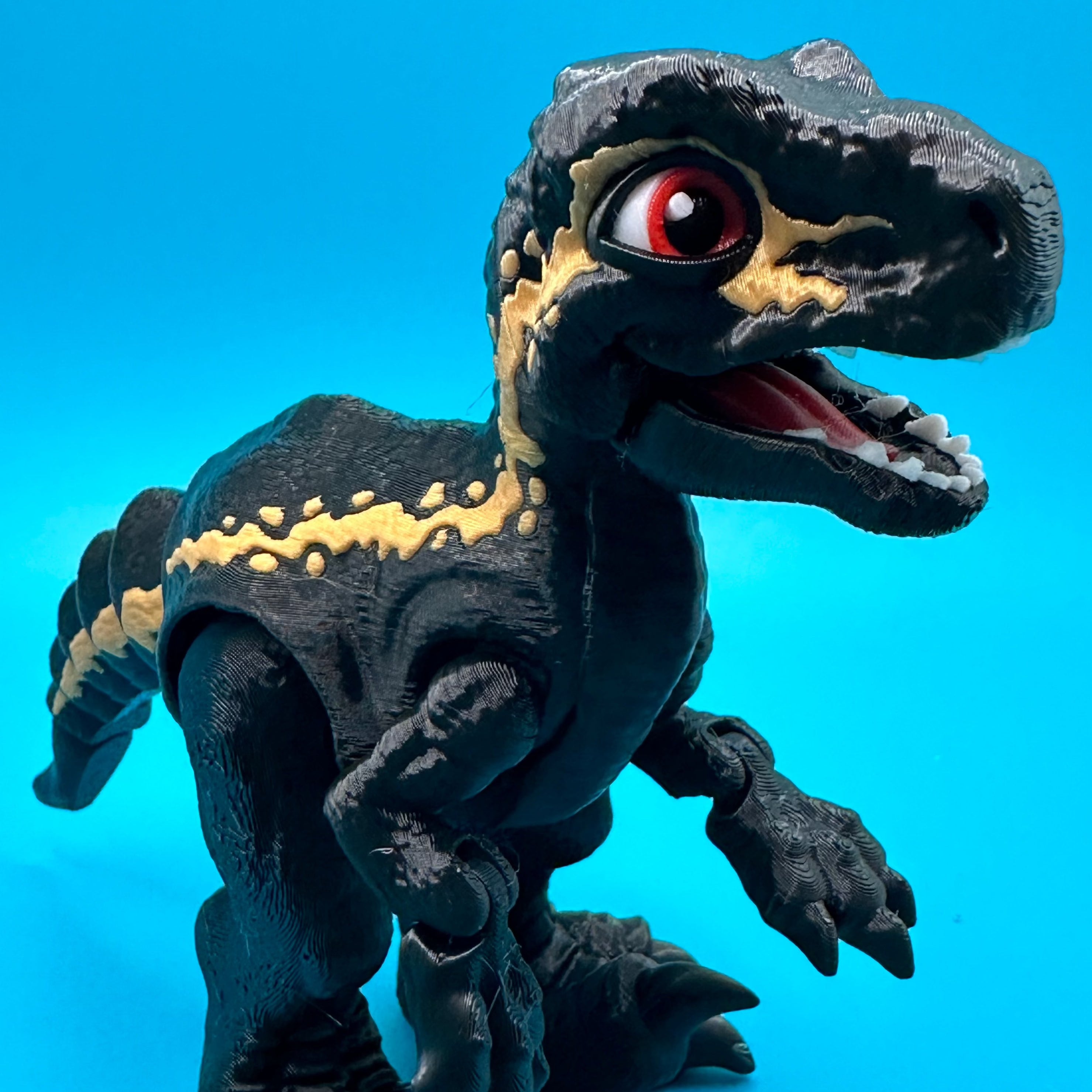 Articulated Velociraptor Dinosaur Fidget Desk Toy | Stlflix | Blue | Raptor