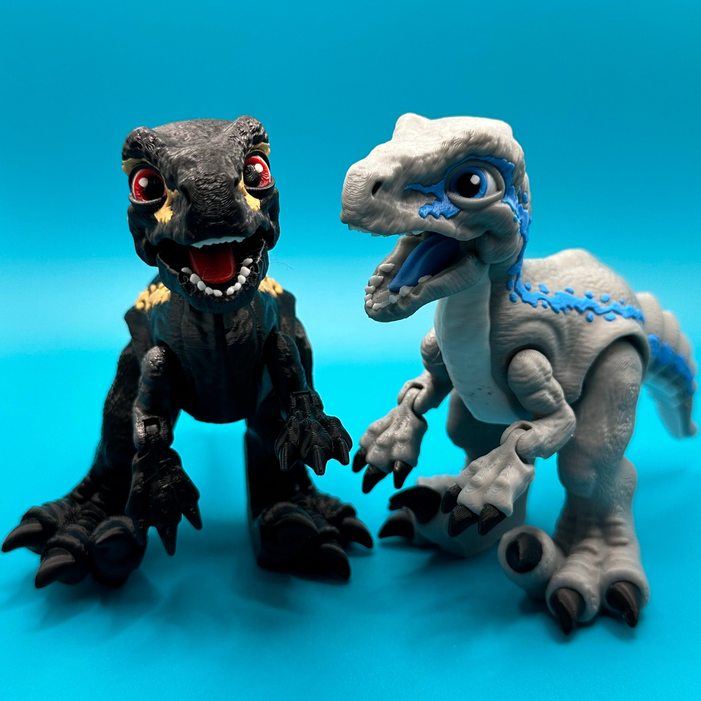 Articulated Velociraptor Dinosaur Fidget Desk Toy | Stlflix | Blue | Raptor