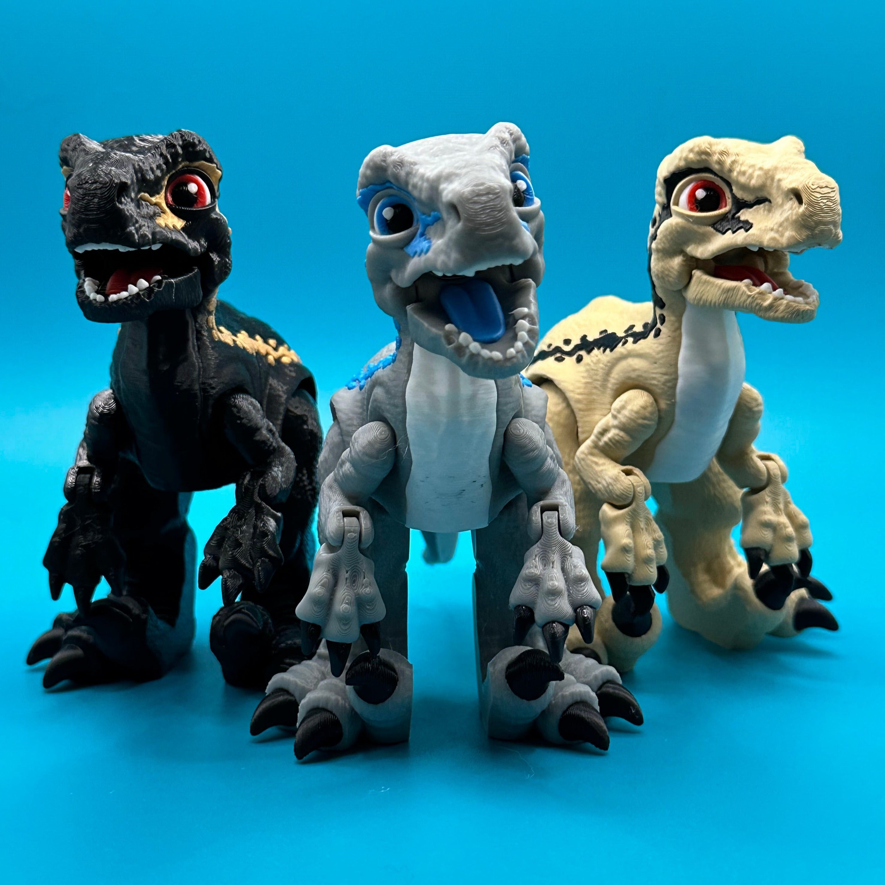 Articulated Velociraptor Dinosaur Fidget Desk Toy | Stlflix | Blue | Raptor