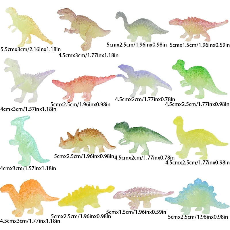 Glow in the Dark Dinosaur Toys 13/16PCS Mini Dino Set